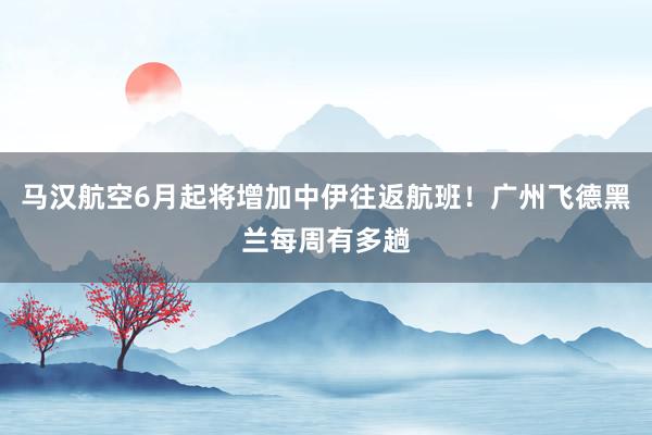 马汉航空6月起将增加中伊往返航班！广州飞德黑兰每周有多趟