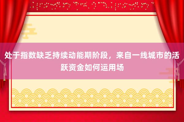 处于指数缺乏持续动能期阶段，来自一线城市的活跃资金如何运用场