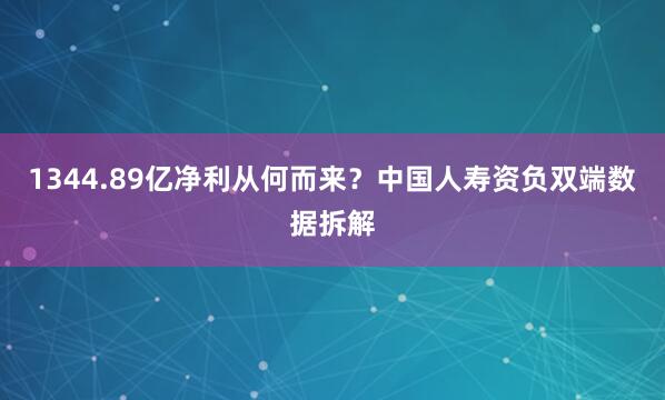 1344.89亿净利从何而来？中国人寿资负双端数据拆解