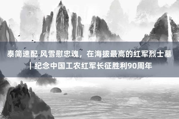 泰简速配 风雪慰忠魂，在海拔最高的红军烈士墓｜纪念中国工农红军长征胜利90周年